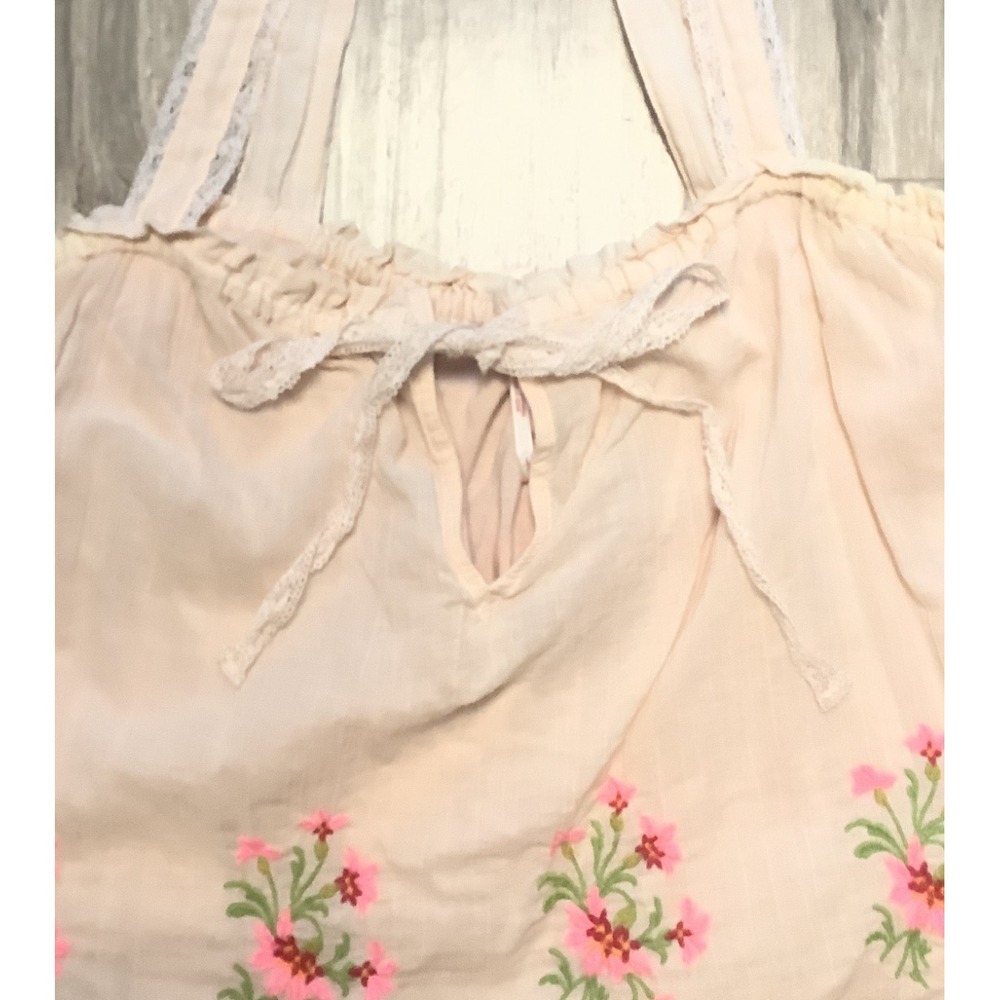 Free People Halter Strappy Golden Hour Embroidered Floral Women's Tank - L - Picture 3 of 10